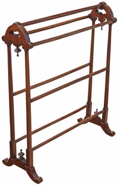 Antique 19th Century Victorian Mahogany Towel Rail Stand – Fine Quality