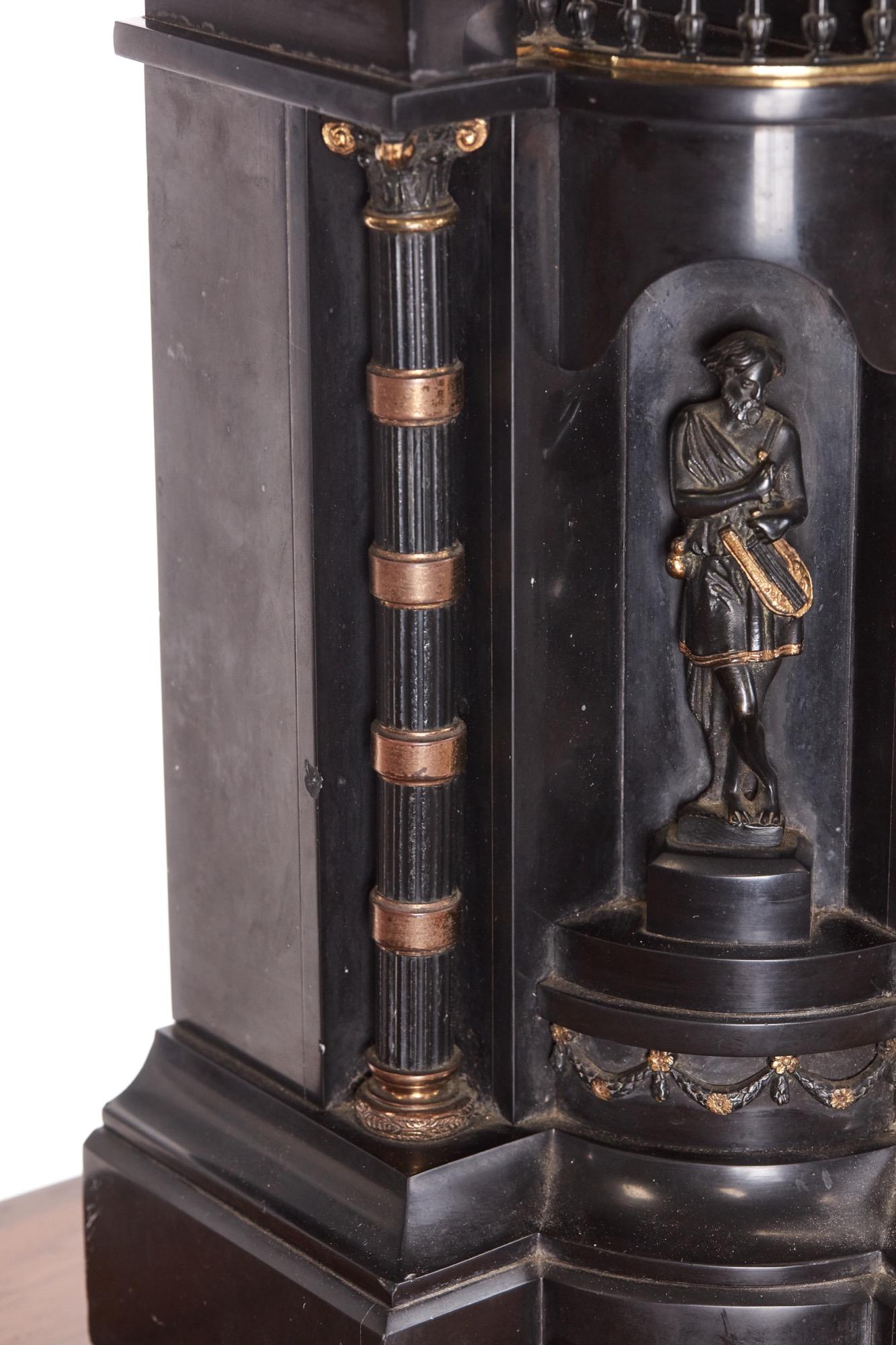 Antique 19th Century Victorian Marble Architectural Mantle Clock by Japy Freres 1