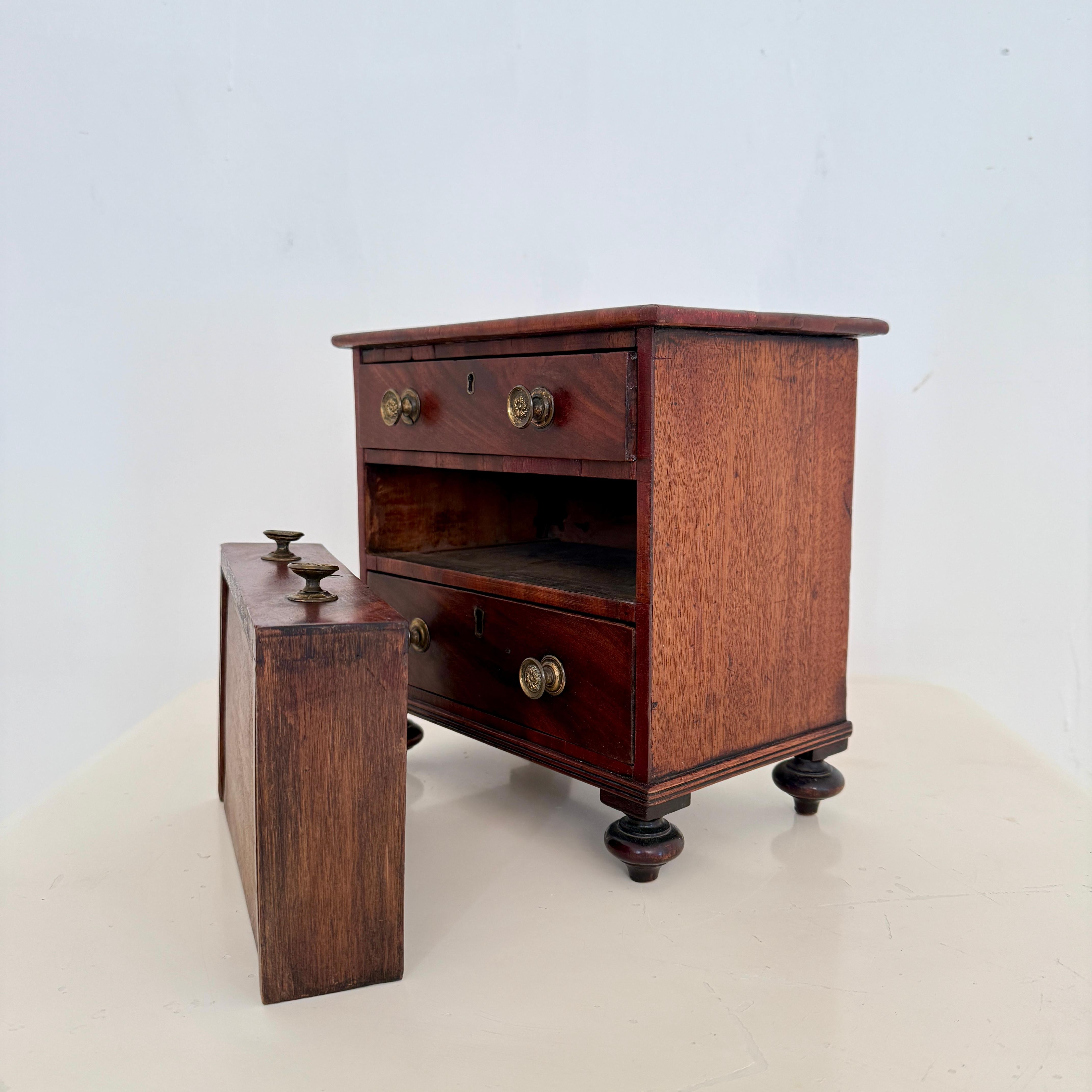 Brass Antique 19th Century Victorian Miniature Chest of Drawers  Collectible Cabinet For Sale