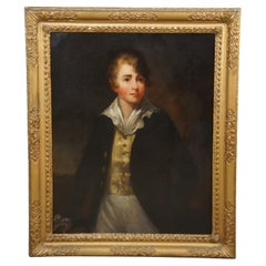 Antique 19th Century Victorian Oil Painting Young Boy Portrait Canvas Framed