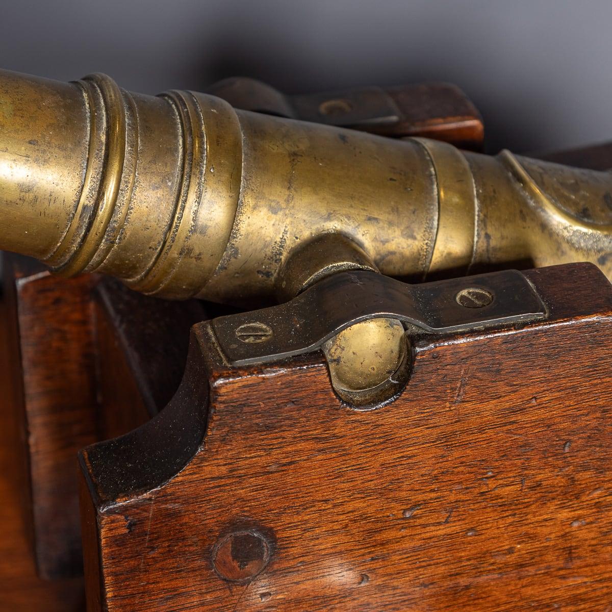 Antique 19th Century Victorian Pair Of Bronze Signal Cannons c.1890 7