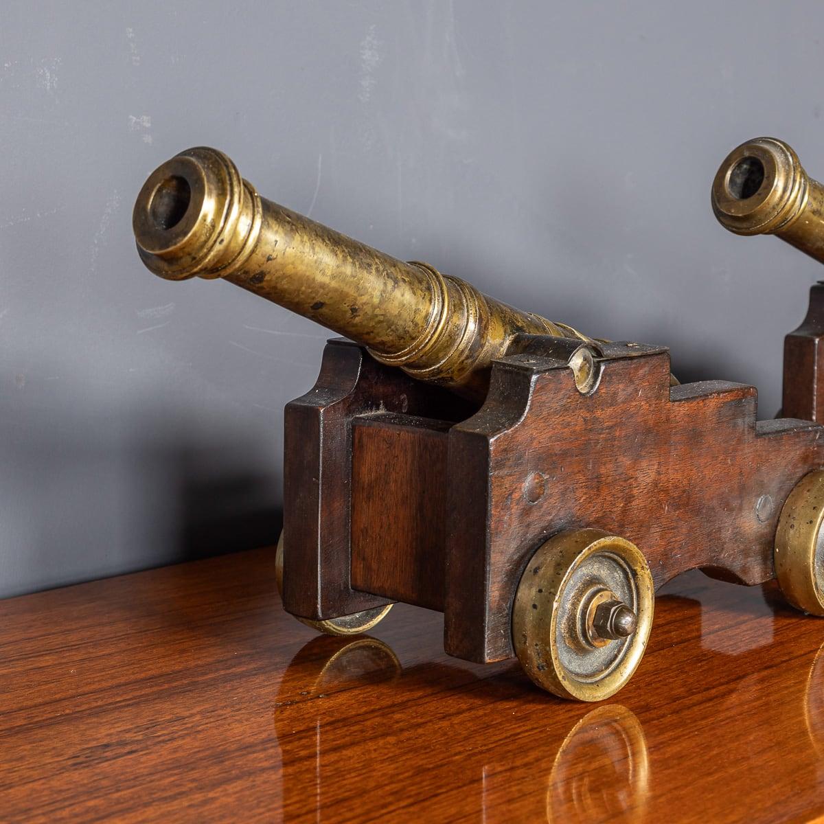 Antique 19th Century Victorian Pair Of Bronze Signal Cannons c.1890 11