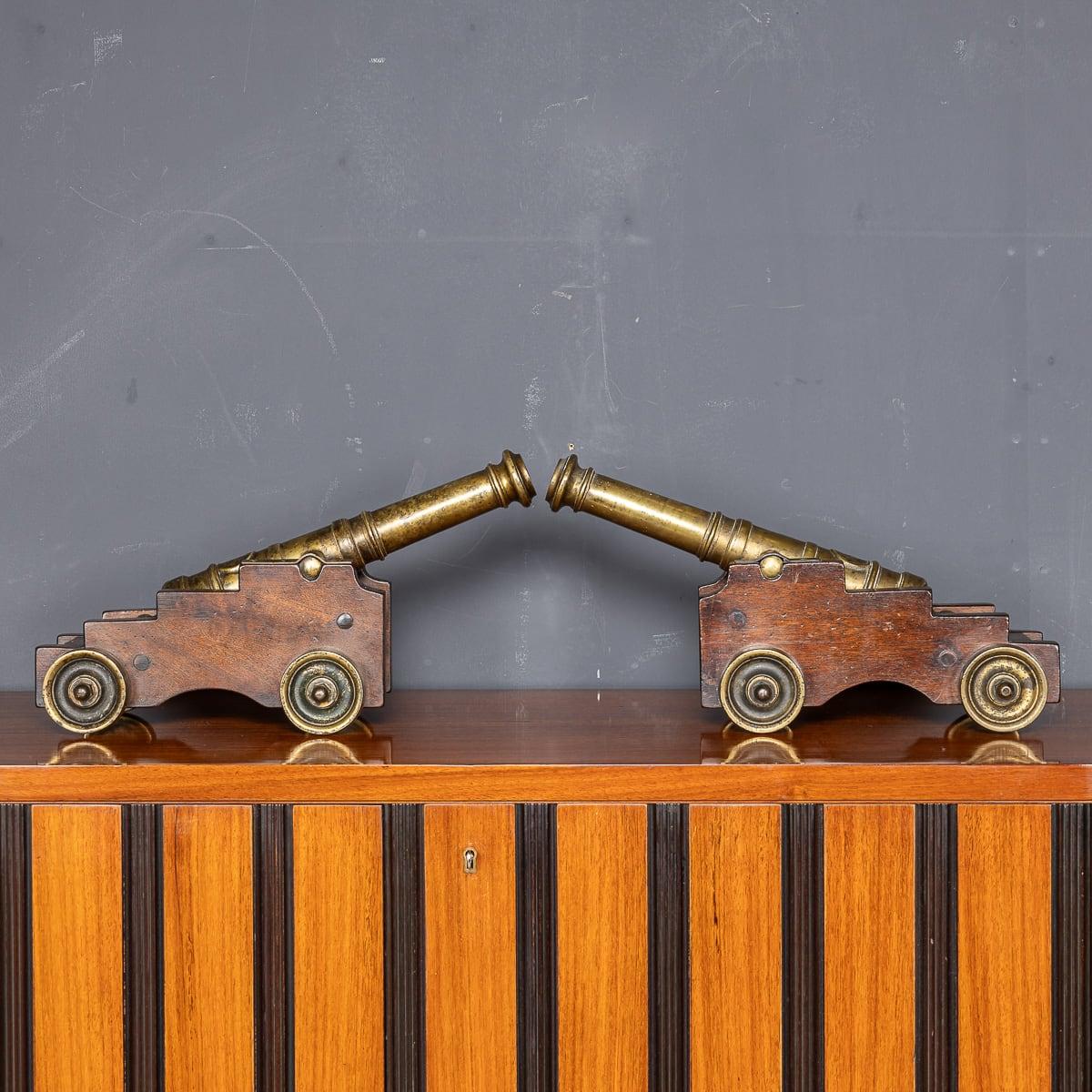 Other Antique 19th Century Victorian Pair Of Bronze Signal Cannons c.1890