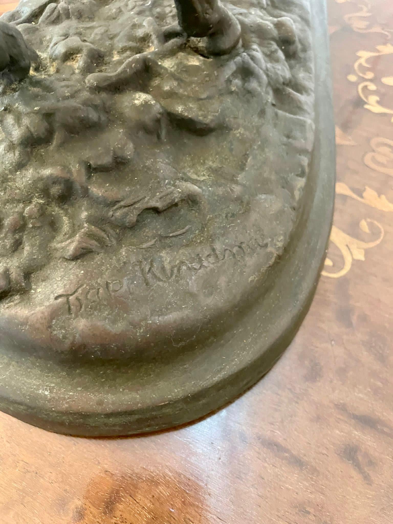 Vittoriano Antica figura in bronzo di qualità vittoriana del XIX secolo di un cosacco a cavallo in vendita