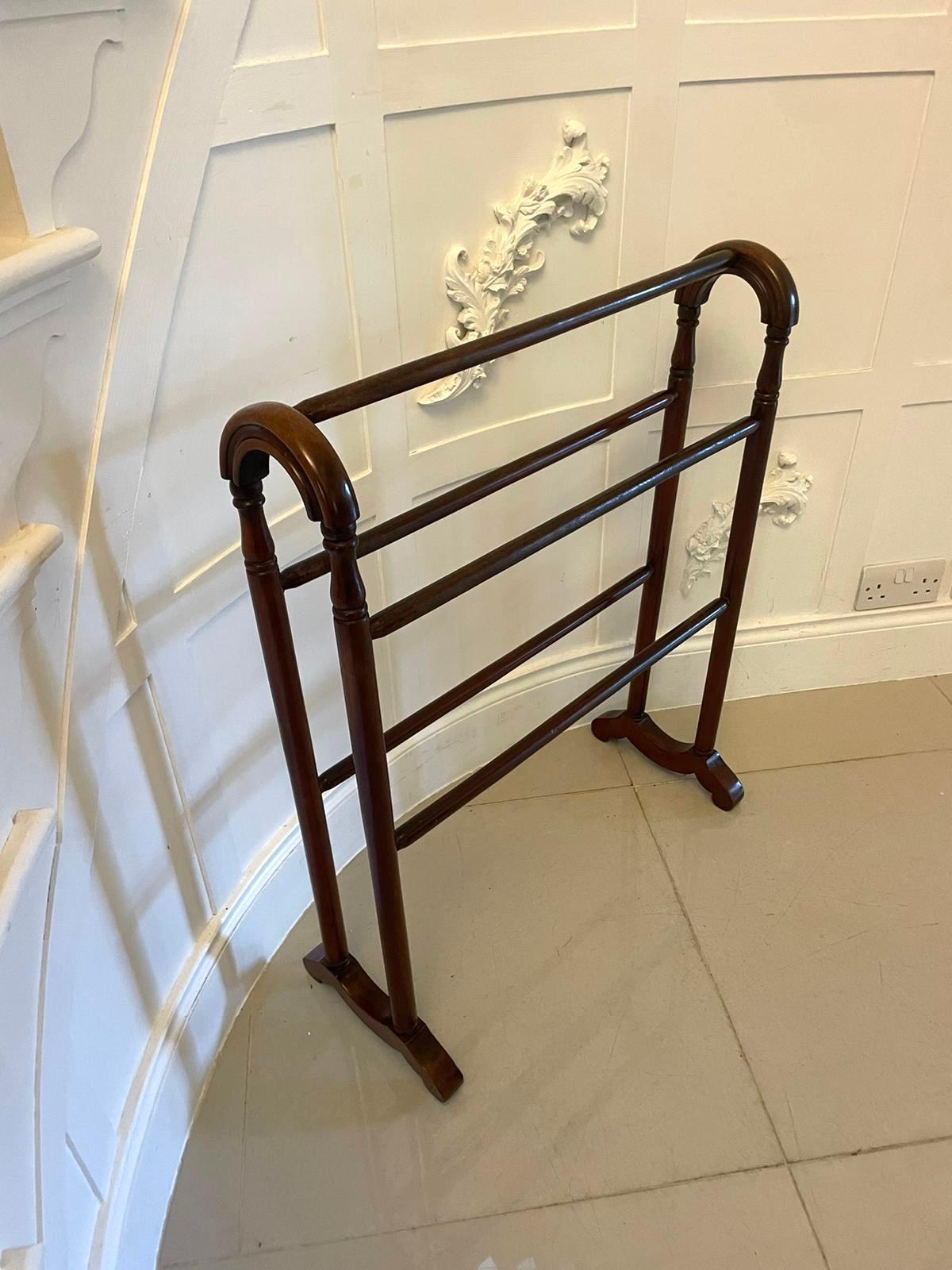 Antique 19th Century Victorian Quality Mahogany Towel Rail 1