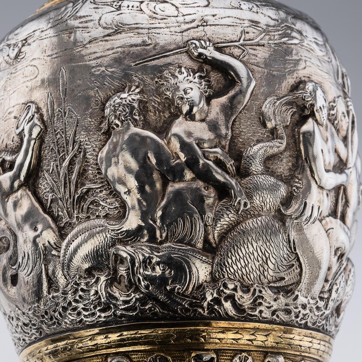 Antico calice da vino vittoriano in argento e dorato del XIX secolo, Elkington & Co. c.1870 in vendita 7