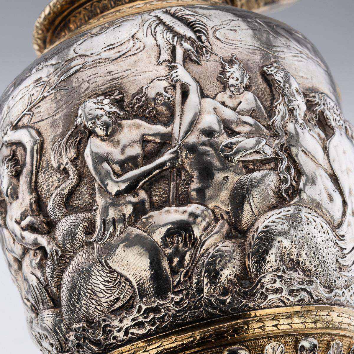 Antico calice da vino vittoriano in argento e dorato del XIX secolo, Elkington & Co. c.1870 in vendita 8