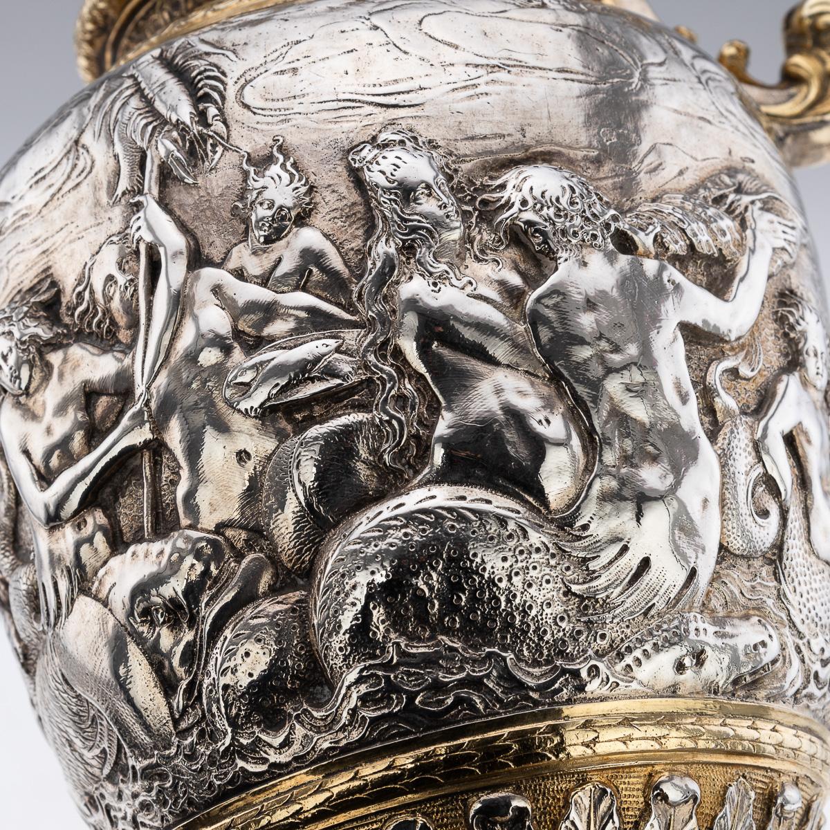 Antico calice da vino vittoriano in argento e dorato del XIX secolo, Elkington & Co. c.1870 in vendita 9