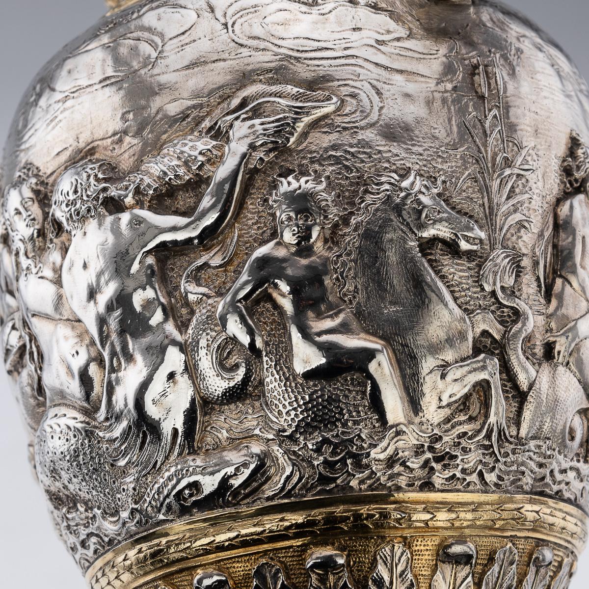 Antico calice da vino vittoriano in argento e dorato del XIX secolo, Elkington & Co. c.1870 in vendita 10