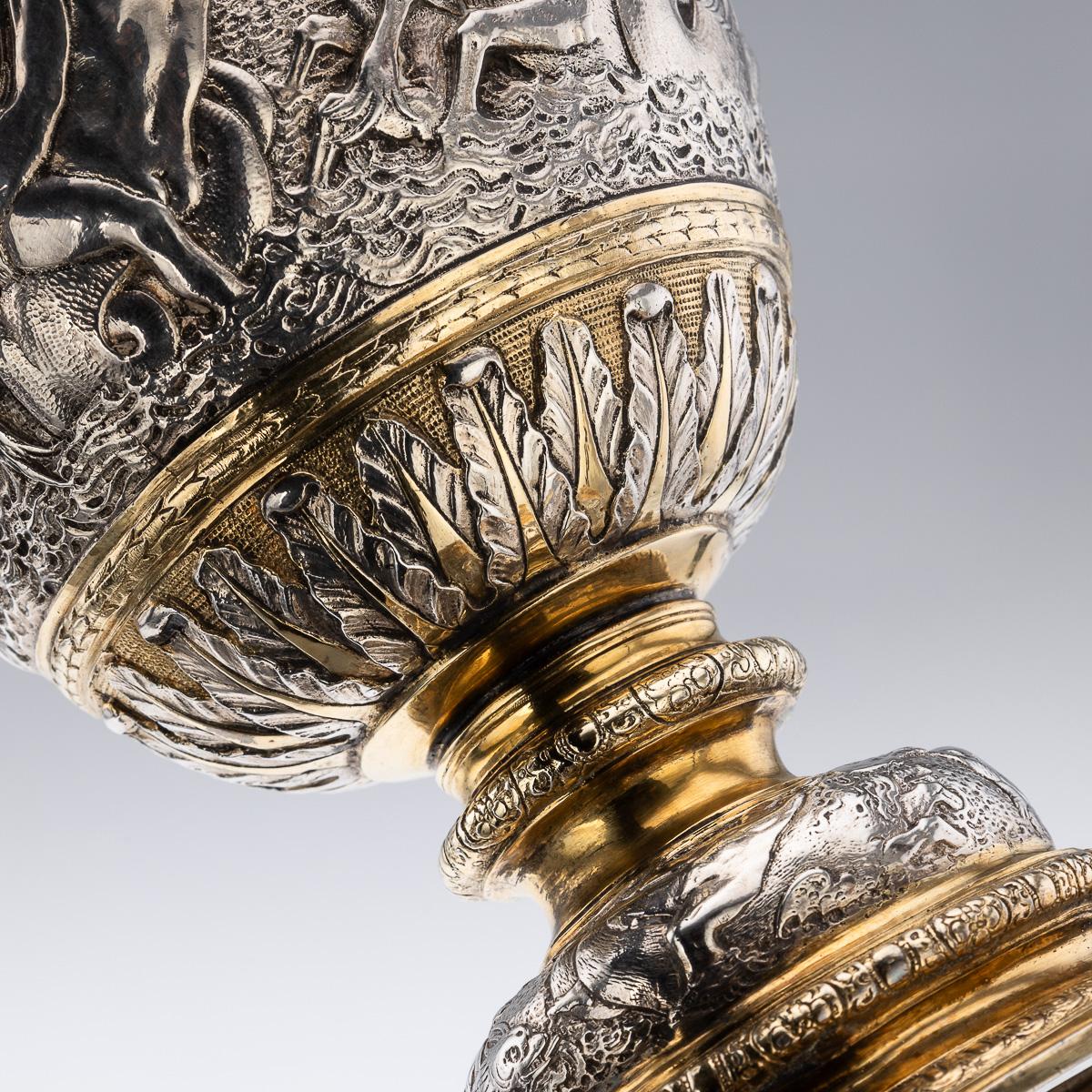 Antico calice da vino vittoriano in argento e dorato del XIX secolo, Elkington & Co. c.1870 in vendita 12