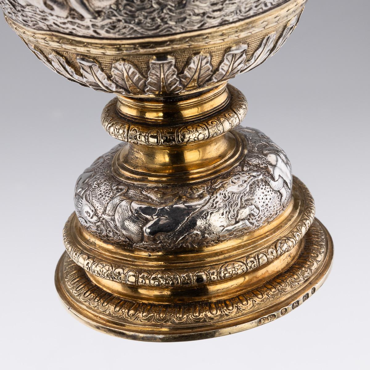 Antico calice da vino vittoriano in argento e dorato del XIX secolo, Elkington & Co. c.1870 in vendita 13