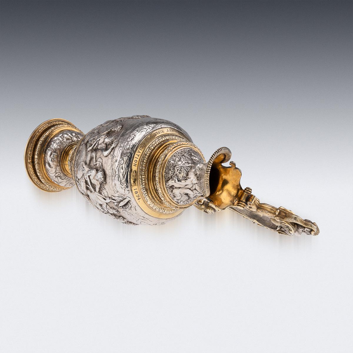 Antico calice da vino vittoriano in argento e dorato del XIX secolo, Elkington & Co. c.1870 in vendita 1