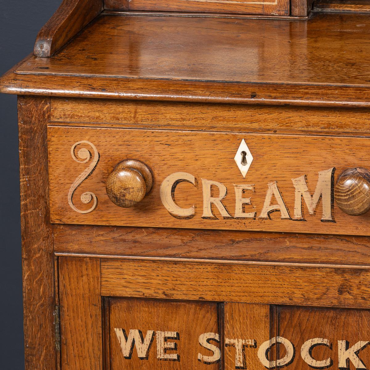 Antique 19th Century Victorian Solid Oak & Glass Dresser, Later Painted c.1880 For Sale 4