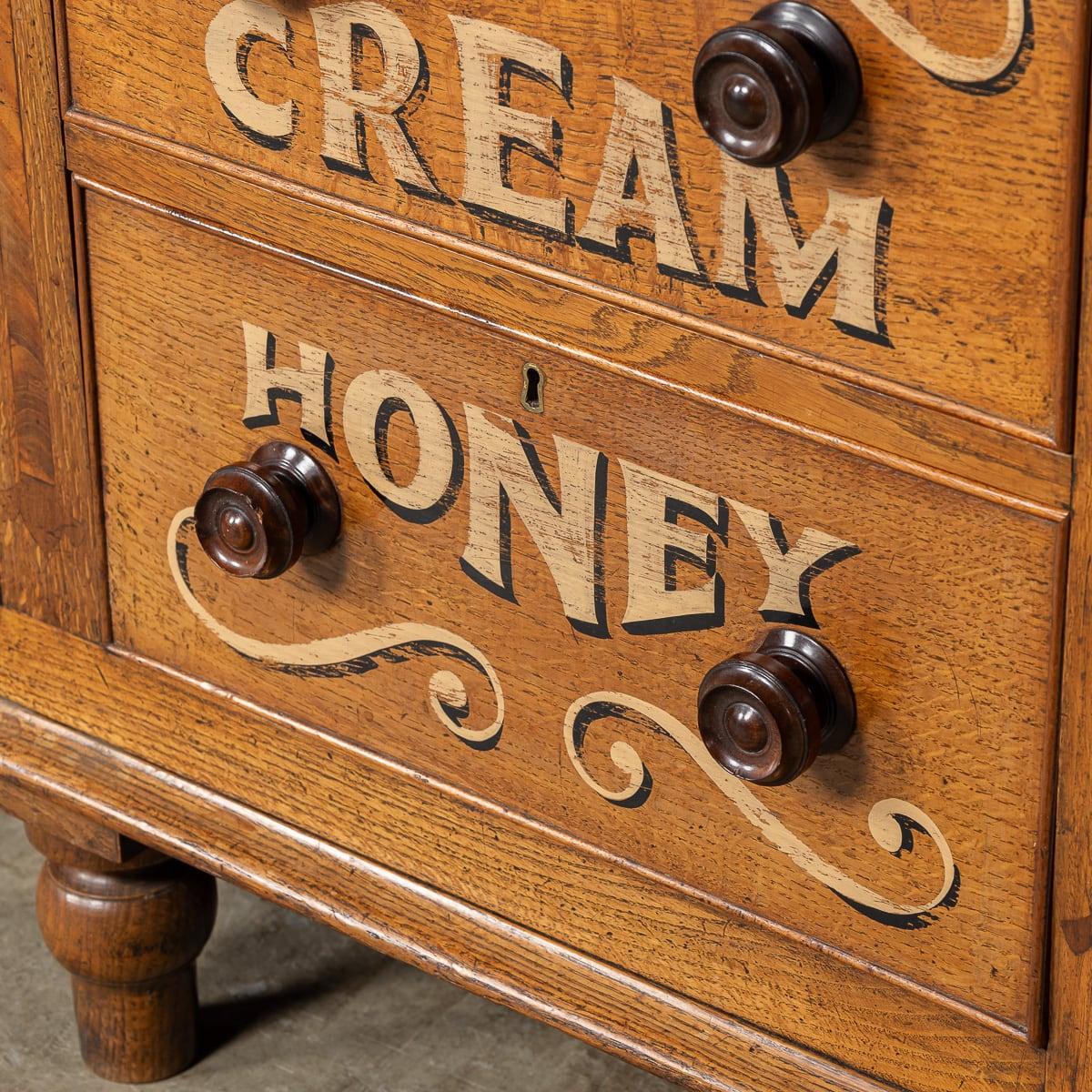 Antique 19th Century Victorian Solid Oak & Glass Dresser, Later Painted c.1890 For Sale 7