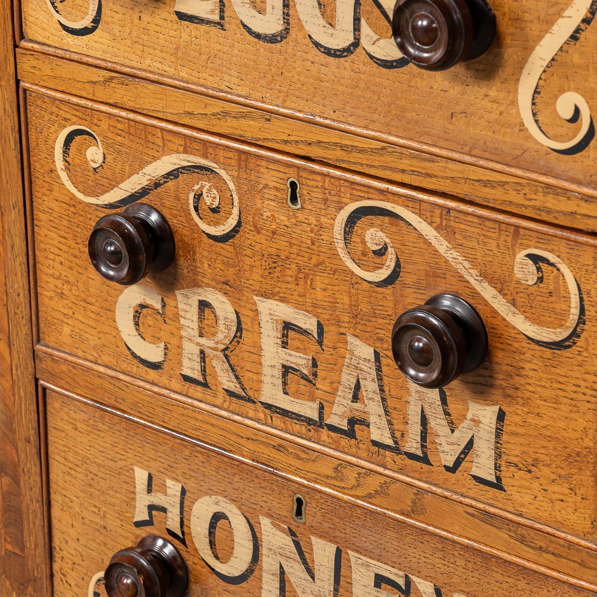 Antique 19th Century Victorian Solid Oak & Glass Dresser, Later Painted c.1890 For Sale 8