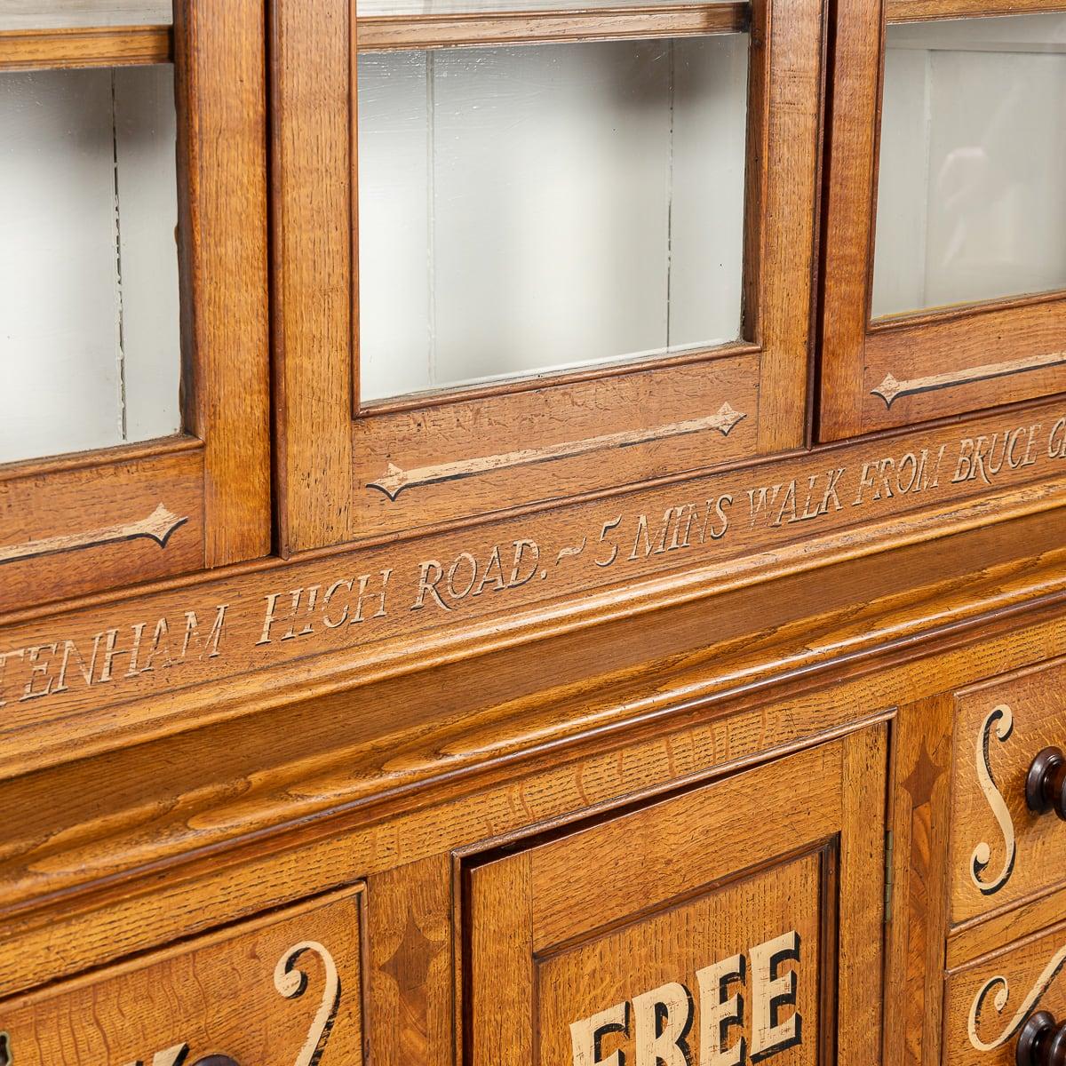 Antique 19th Century Victorian Solid Oak & Glass Dresser, Later Painted c.1890 For Sale 13