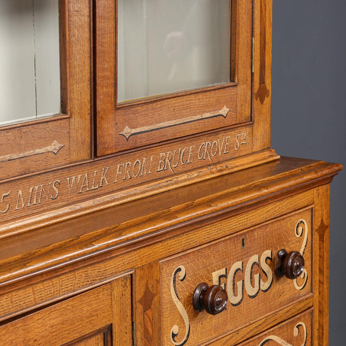 Antique 19th Century Victorian Solid Oak & Glass Dresser, Later Painted c.1890 For Sale 14
