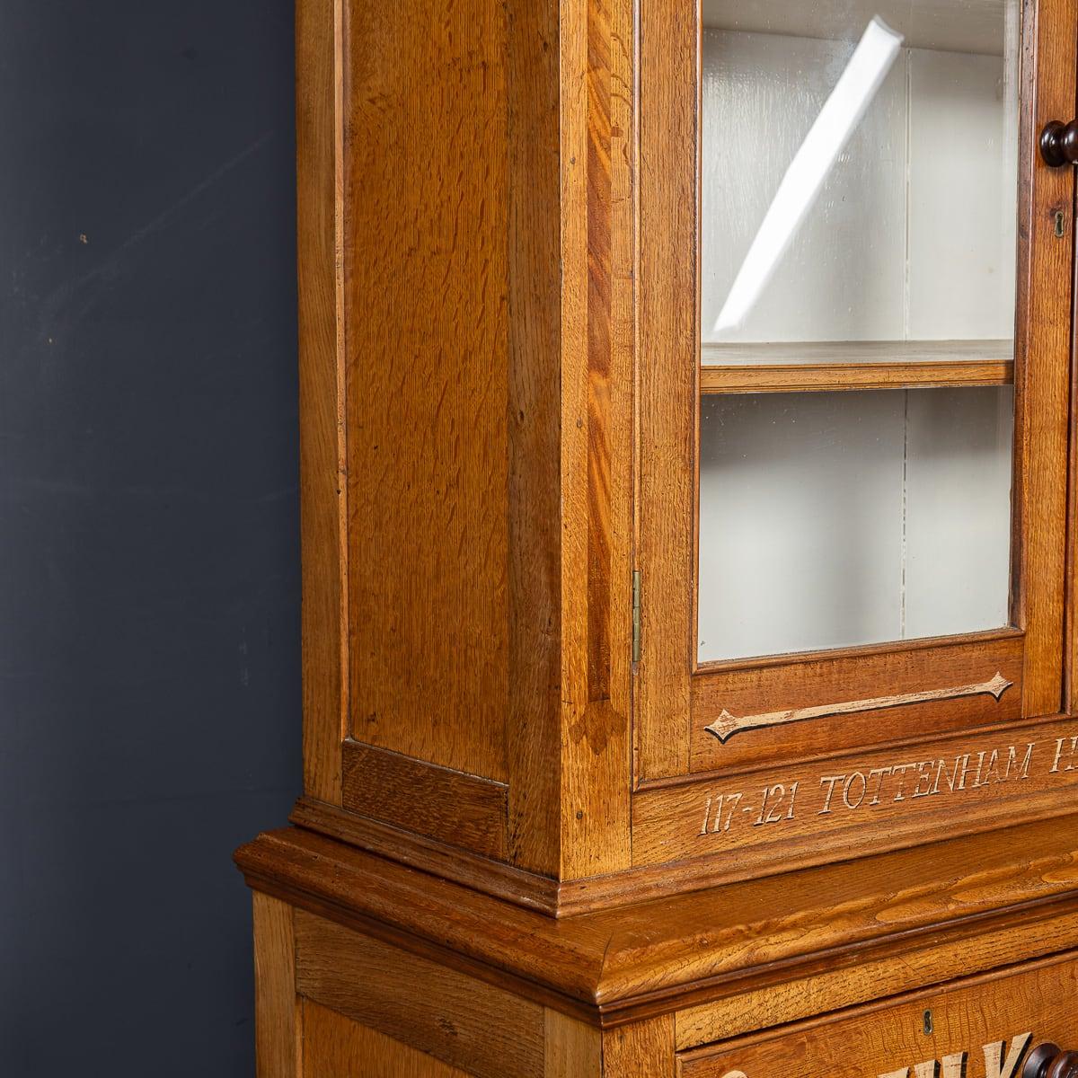 Antique 19th Century Victorian Solid Oak & Glass Dresser, Later Painted c.1890 For Sale 15