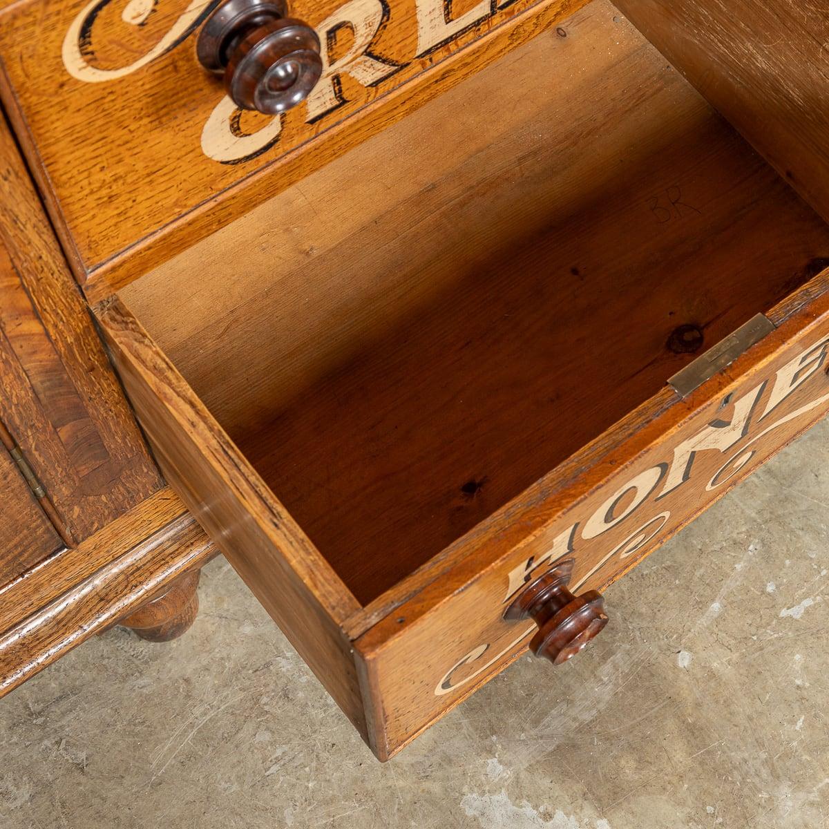 Antique 19th Century Victorian Solid Oak & Glass Dresser, Later Painted c.1890 For Sale 3