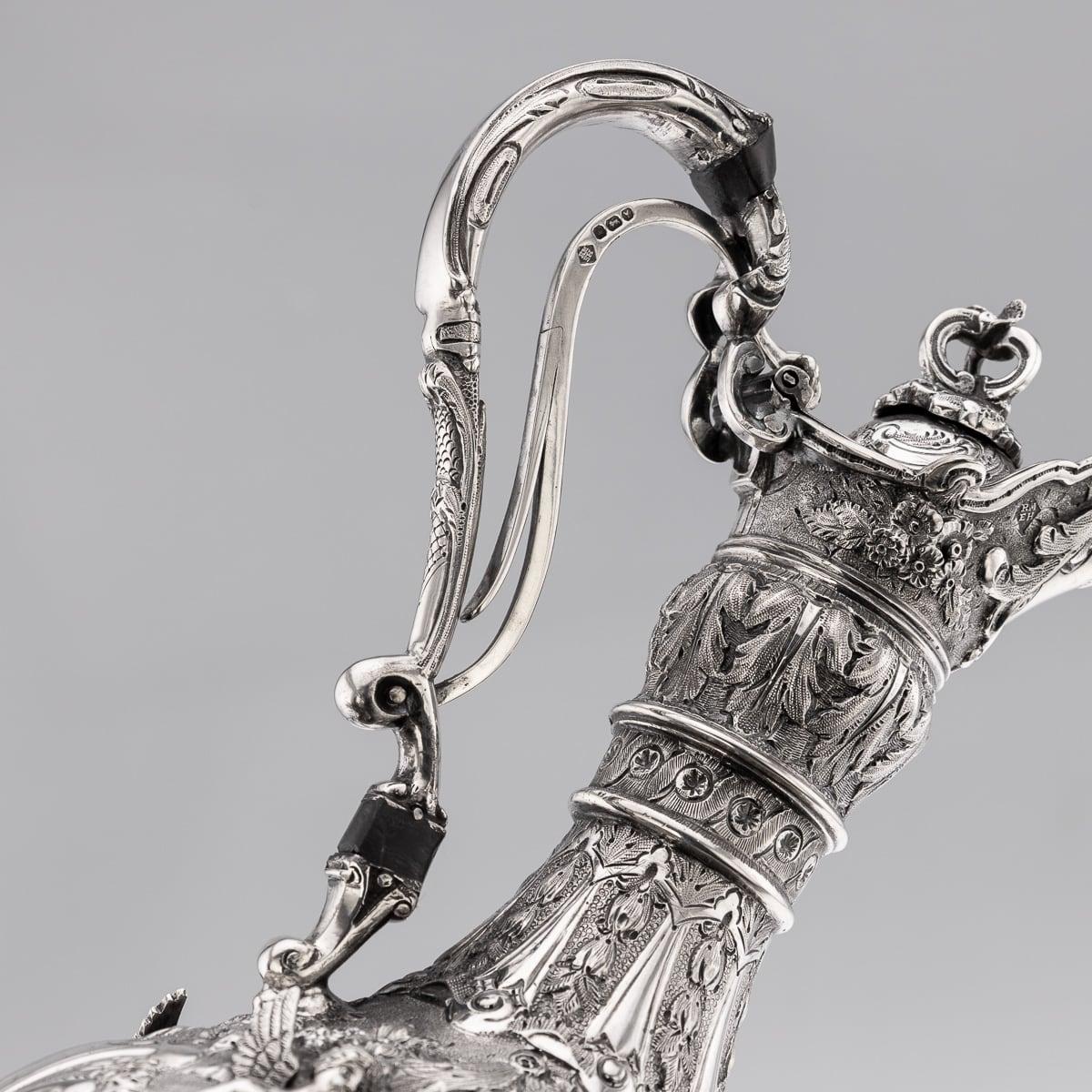 Antigua jarra victoriana del siglo XIX de plata maciza Armada, Londres c.1891 en venta 6
