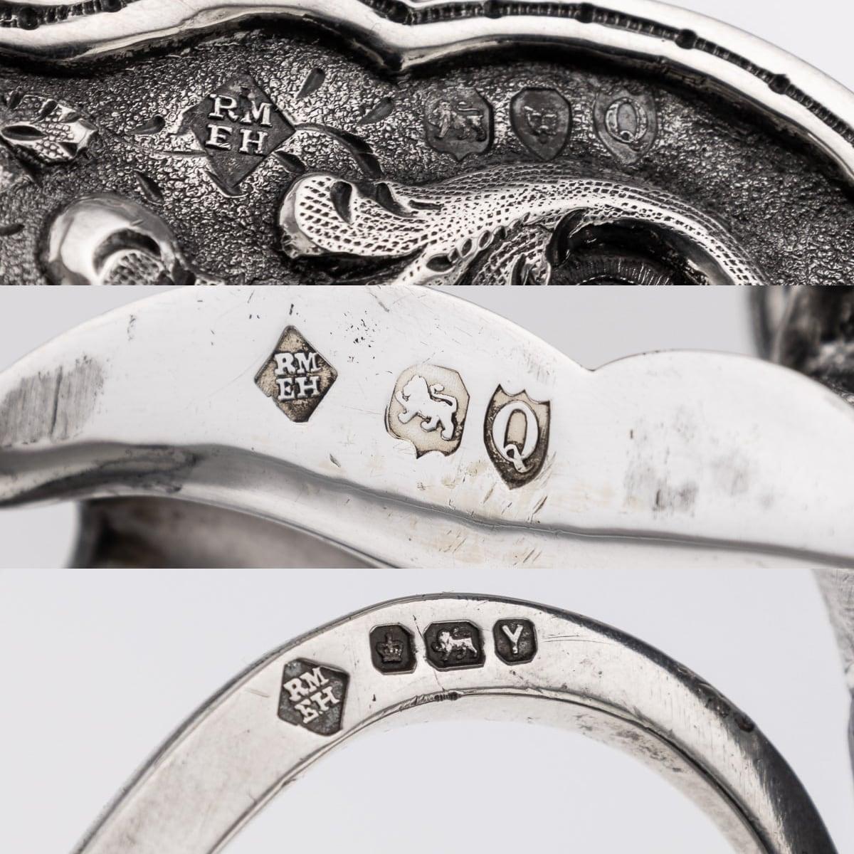 Antigua jarra victoriana del siglo XIX de plata maciza Armada, Londres c.1891 en venta 14