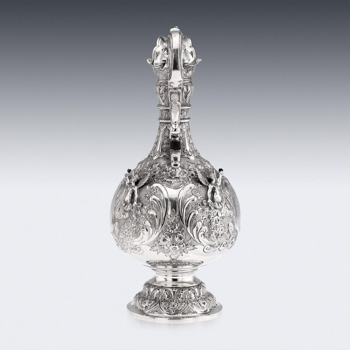 Antigua jarra victoriana del siglo XIX de plata maciza Armada, Londres c.1891 Británico en venta