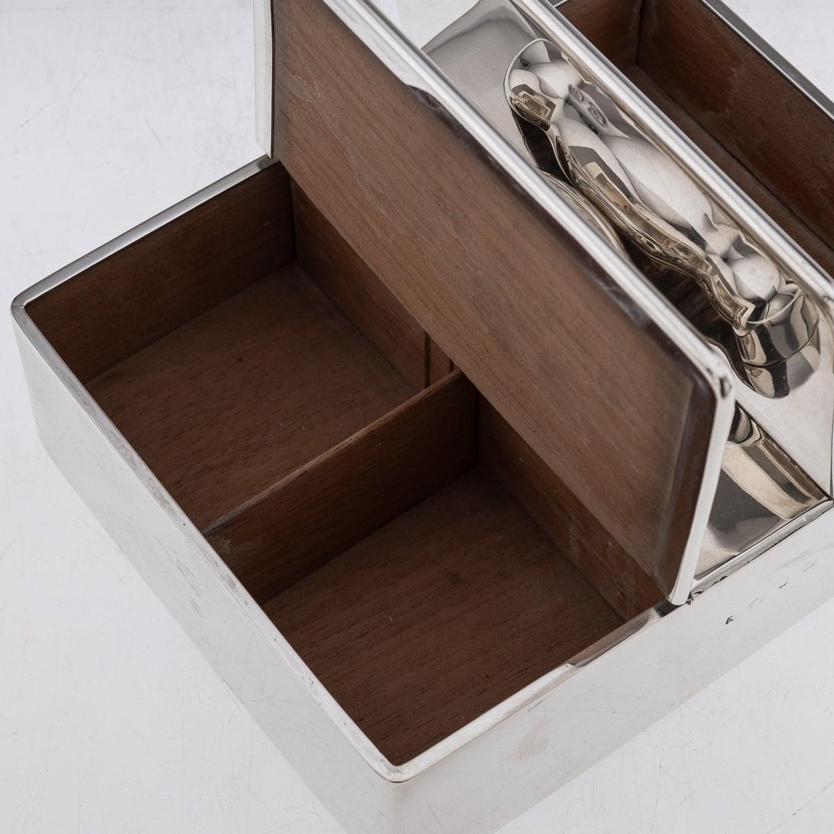 Antique 19th Century Victorian Solid Silver Cigar Box c.1898 For Sale 8