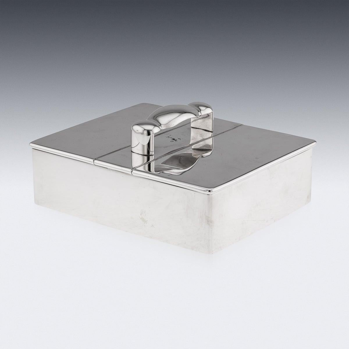 Other Antique 19th Century Victorian Solid Silver Cigar Box c.1898 For Sale