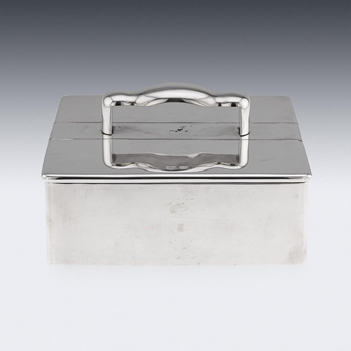 Antique 19th Century Victorian Solid Silver Cigar Box c.1898 In Good Condition For Sale In Royal Tunbridge Wells, Kent