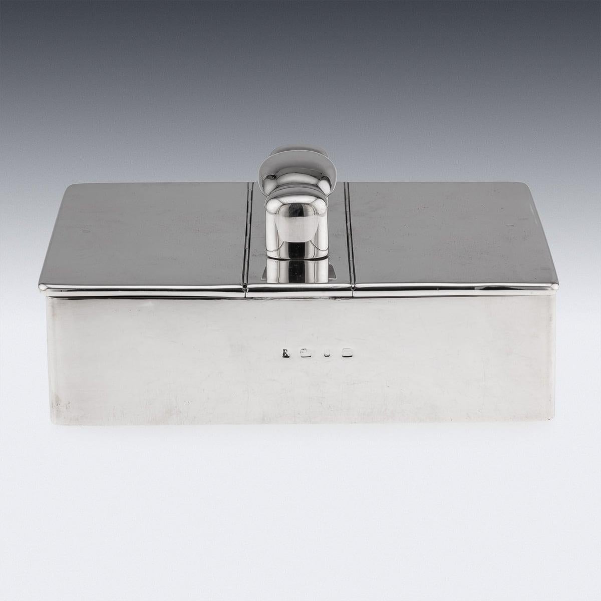Antique 19th Century Victorian Solid Silver Cigar Box c.1898 For Sale 1