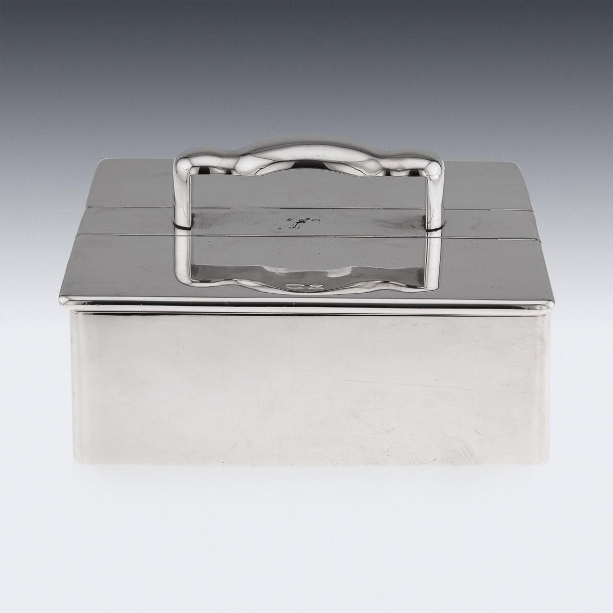 Antique 19th Century Victorian Solid Silver Cigar Box c.1898 For Sale 2