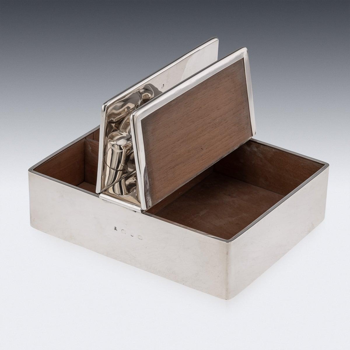 Antique 19th Century Victorian Solid Silver Cigar Box c.1898 For Sale 4