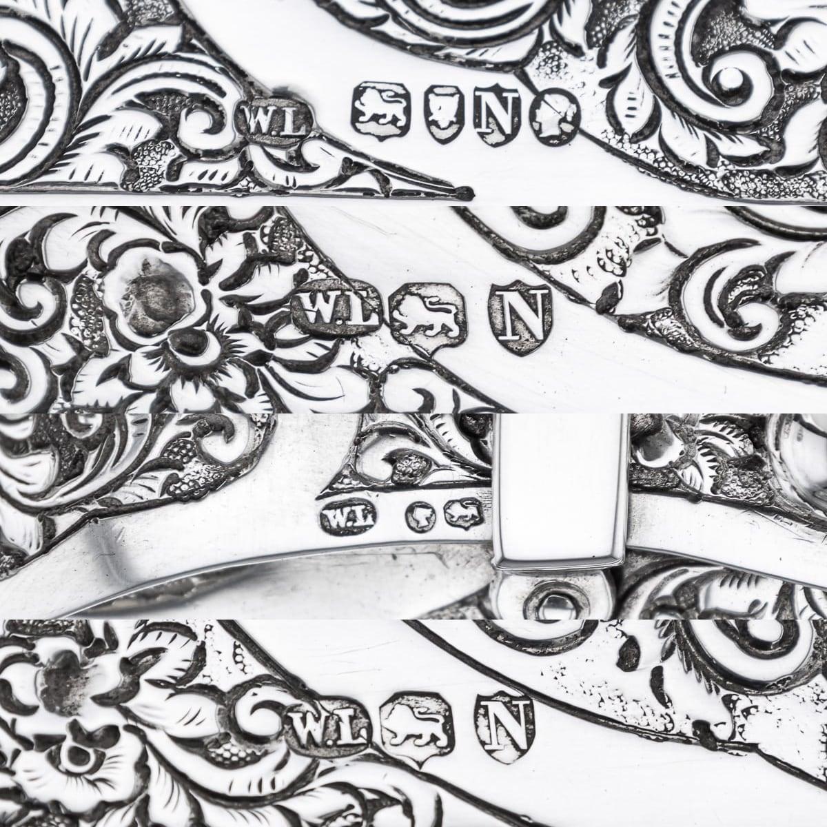 Boîte à cigares victorienne du 19ème siècle en argent massif, Londres, vers 1888 en vente 13