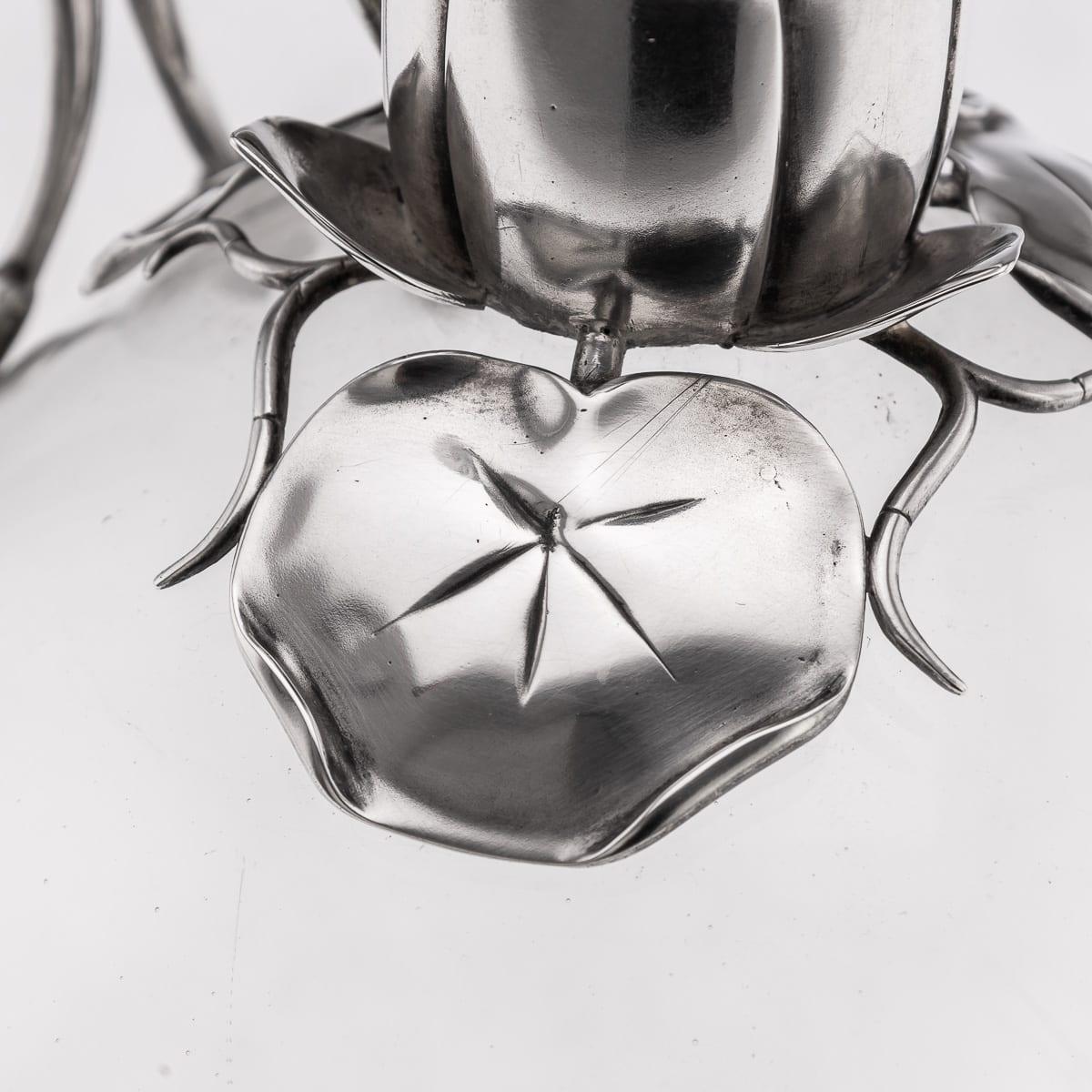 Antique 19th Century Victorian Solid Silver & Clear Glass Claret Jug c.1884 For Sale 12