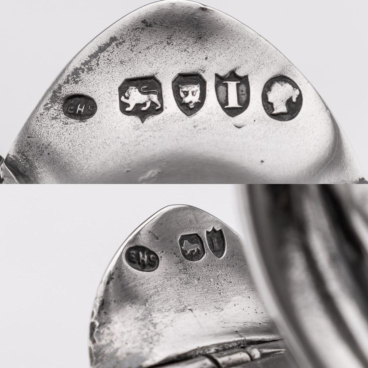 Antique 19th Century Victorian Solid Silver & Clear Glass Claret Jug c.1884 For Sale 13