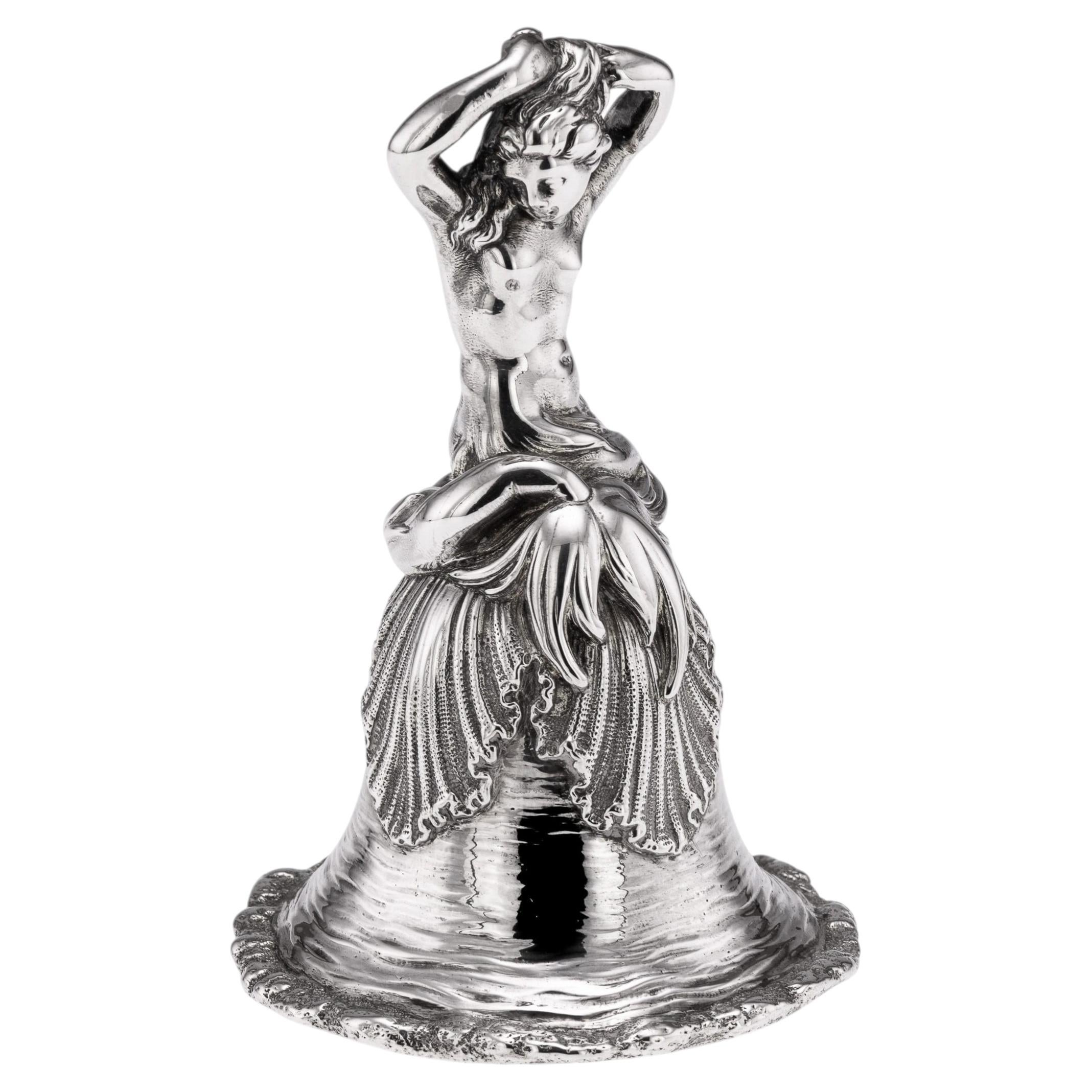 Antique 19th Century Victorian Solid Silver Desk / Dinner Bell c.1886