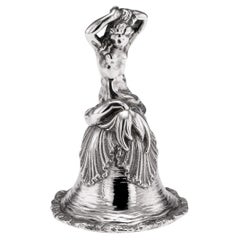 Antique 19th Century Victorian Solid Silver Desk / Dinner Bell c.1886