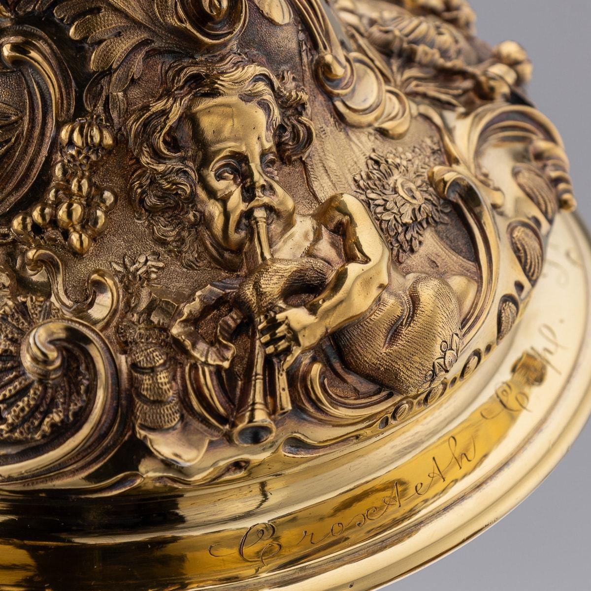 Antiker viktorianischer Becher und Deckel aus massivem Silber des 19. Jahrhunderts, vergoldet, London um 1893 4
