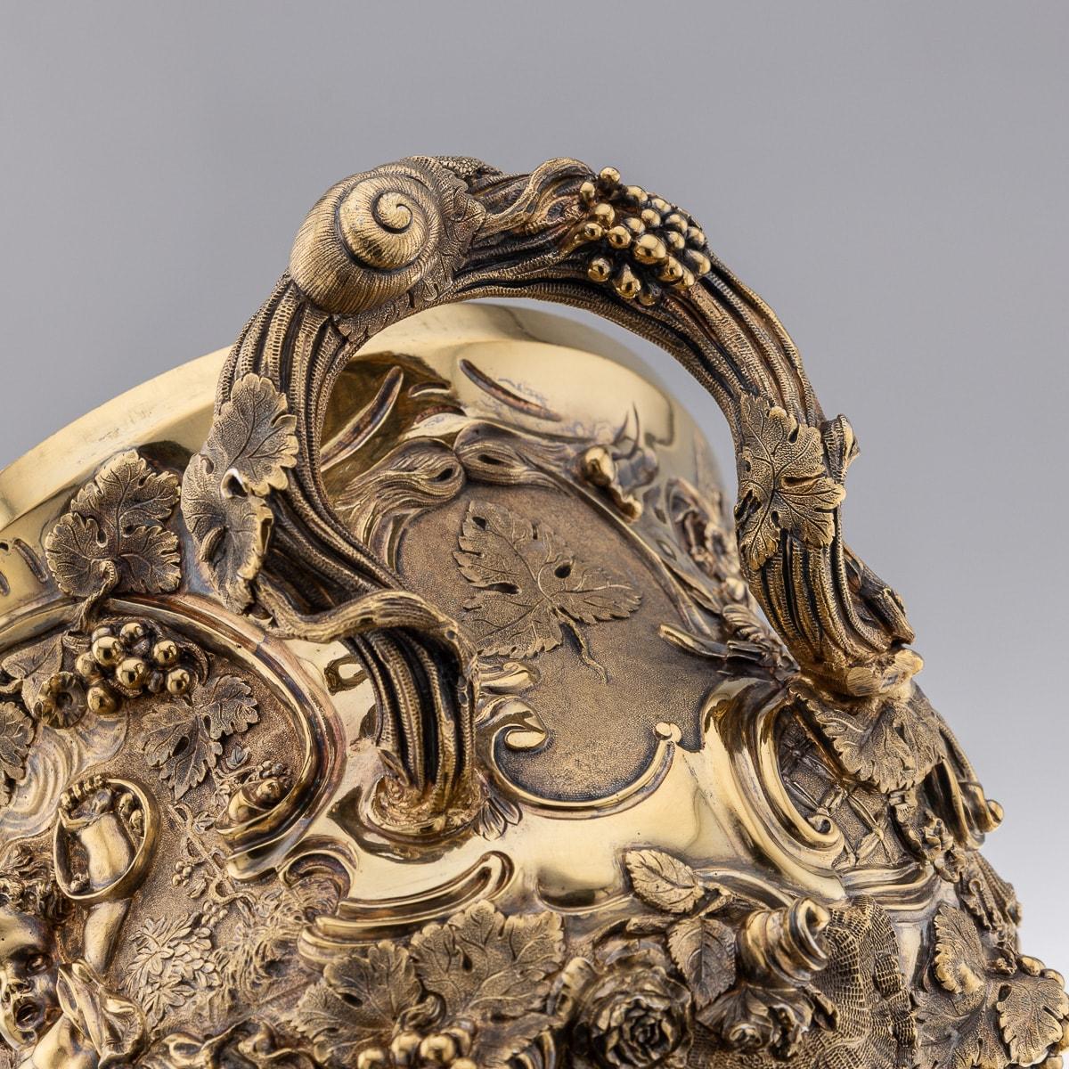 Antiker viktorianischer Becher und Deckel aus massivem Silber des 19. Jahrhunderts, vergoldet, London um 1893 8
