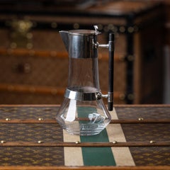 Antigua jarra de clarete victoriana del siglo XIX de plata maciza y cristal, Sheffield c.1889