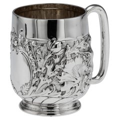Antique 19th Century Victorian Solid Silver Mug, Sheffield c.1897