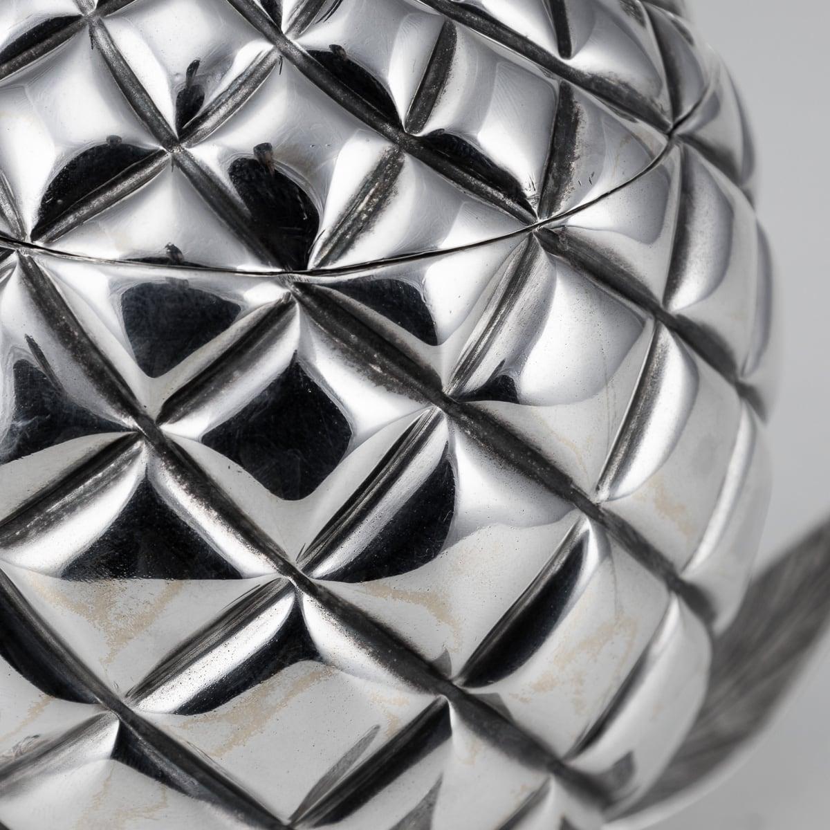Antique 19th Century Victorian Solid Silver Pineapple Sugar Bowl & Sifter c.1877 For Sale 4
