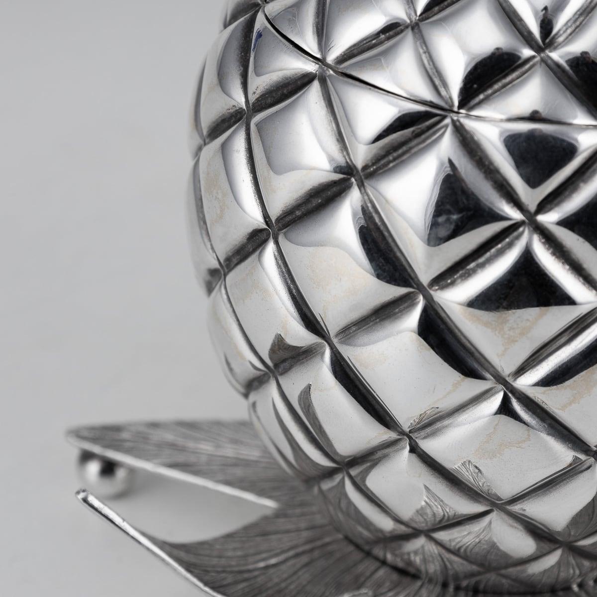Antique 19th Century Victorian Solid Silver Pineapple Sugar Bowl & Sifter c.1877 For Sale 5