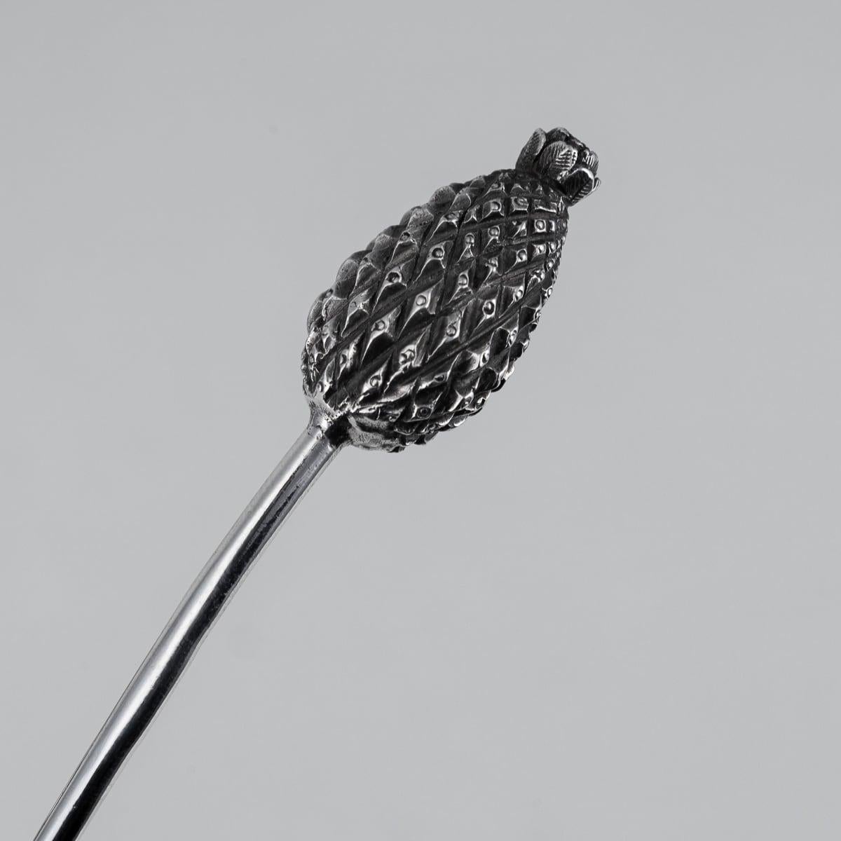 Antique 19th Century Victorian Solid Silver Pineapple Sugar Bowl & Sifter c.1877 For Sale 7