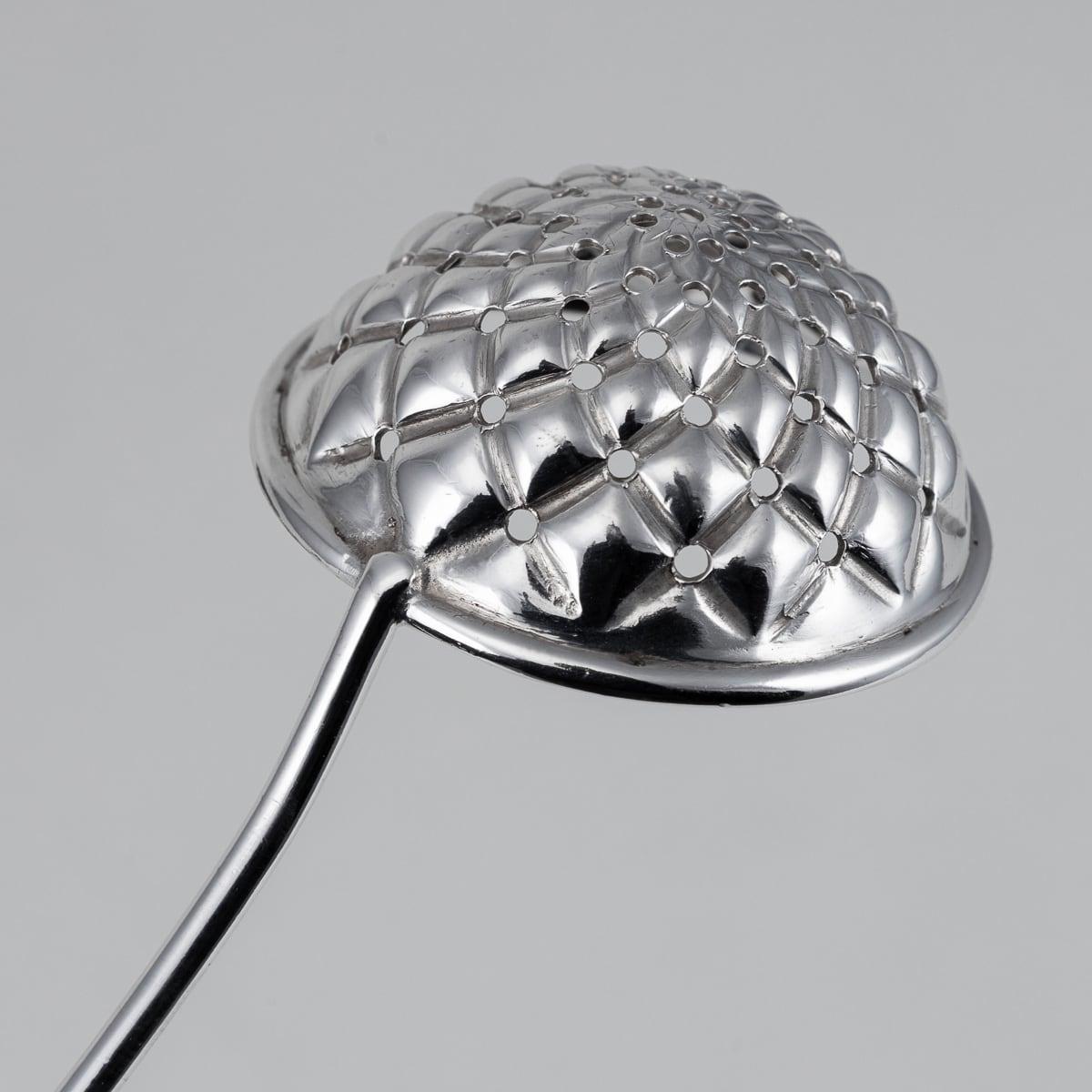 Antique 19th Century Victorian Solid Silver Pineapple Sugar Bowl & Sifter c.1877 For Sale 9
