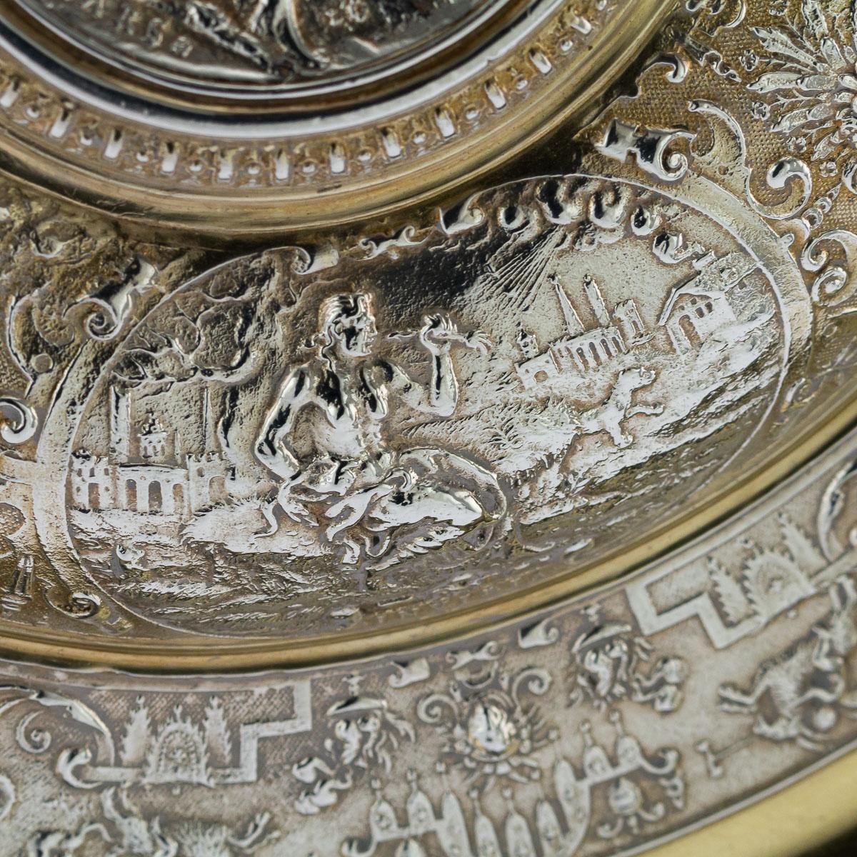English Antique 19th Century Victorian Solid Silver Sideboard Dish, Elkington circa 1874