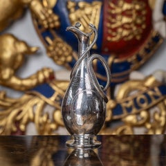 Antigua jarra de vino serpiente de plata maciza victoriana del siglo XIX, Barnards c.1859