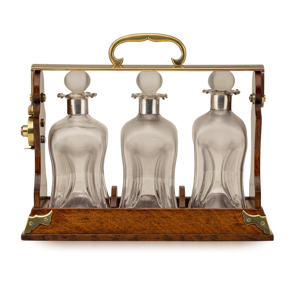 Antique 19th Century Victorian Solid Silver Tantalus Set, Betjemann's c.1897 In Good Condition For Sale In Royal Tunbridge Wells, Kent