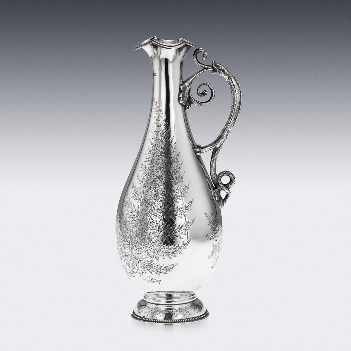 Autre Ancienne aiguière à vin victorienne en argent massif du 19e siècle, Elkington & Co c.1874 en vente