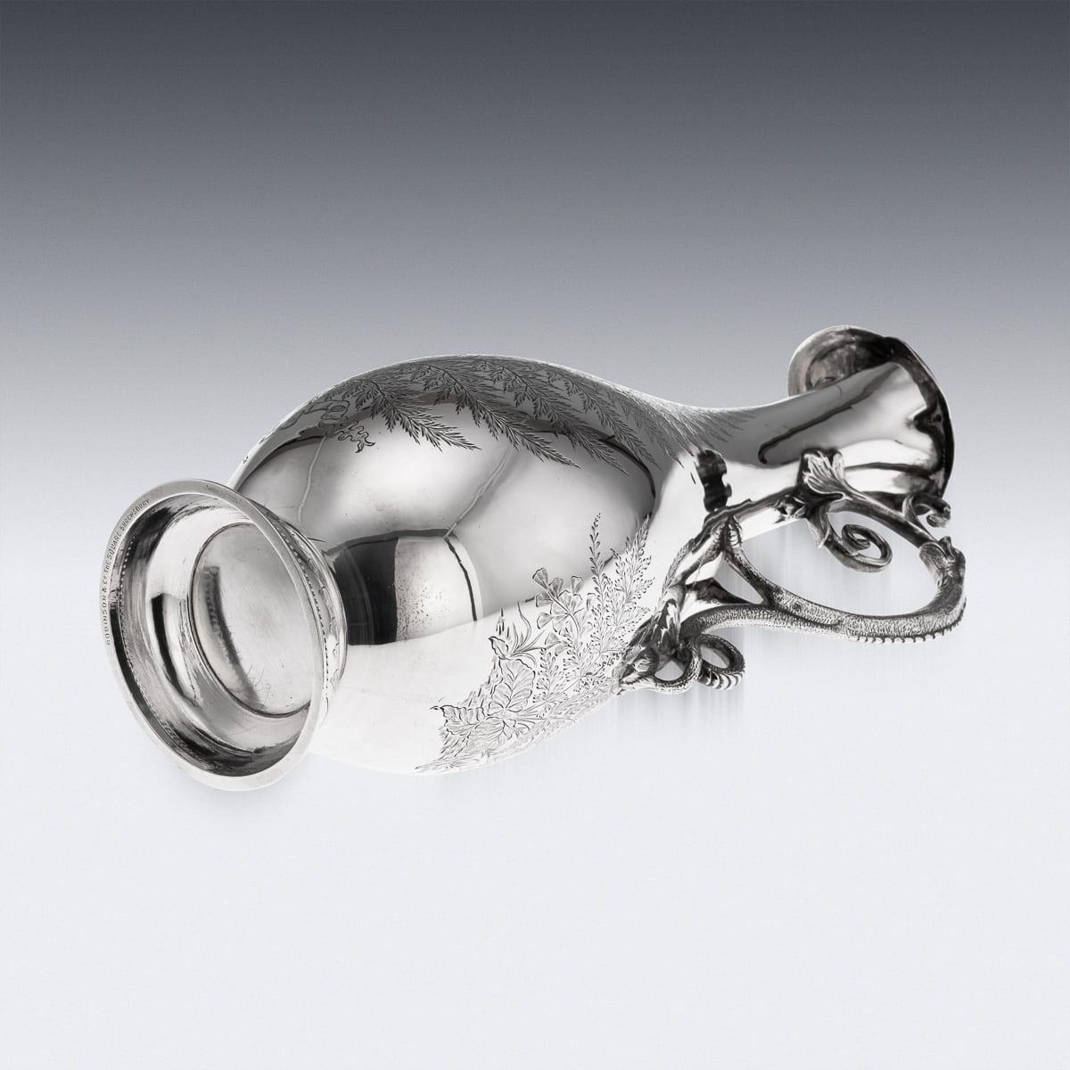 Argent Ancienne aiguière à vin victorienne en argent massif du 19e siècle, Elkington & Co c.1874 en vente